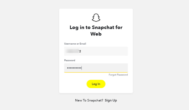 log into snapchat web on laptop