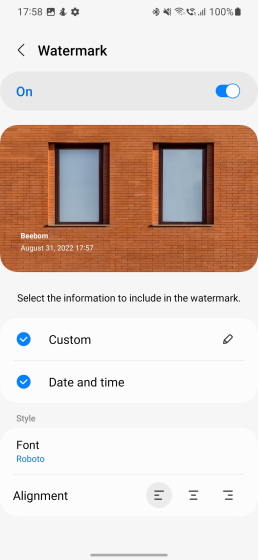 watermark one ui 5