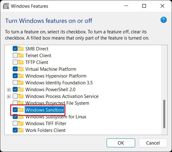 Enable Windows Sandbox on Windows 11 Home Edition