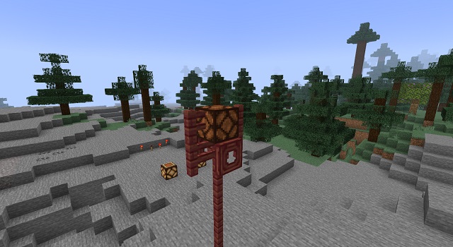A lamppost in Minecraft