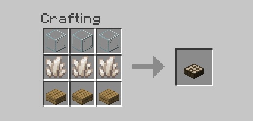 Crafting Recipe of Daylight Detector -  Redstone Components in Minecraft