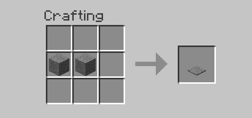 Crafting Recipe of a Pressure Plate -  Redstone Components in Minecraft