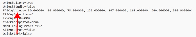 FPS cap values 