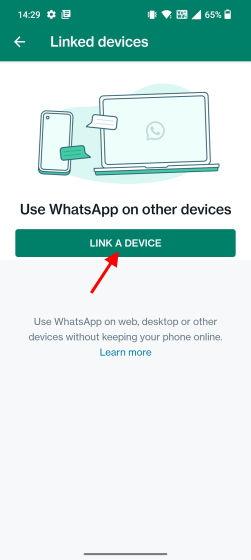 Link a device WhatsApp web