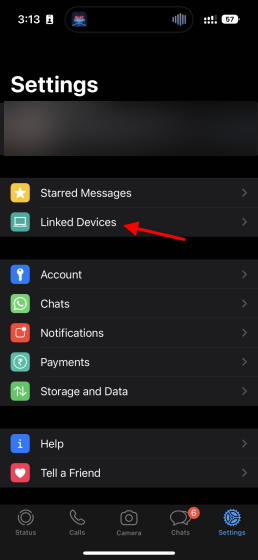 linked devices tab ios