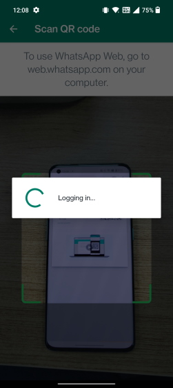 Logging in WhatsApp two devices