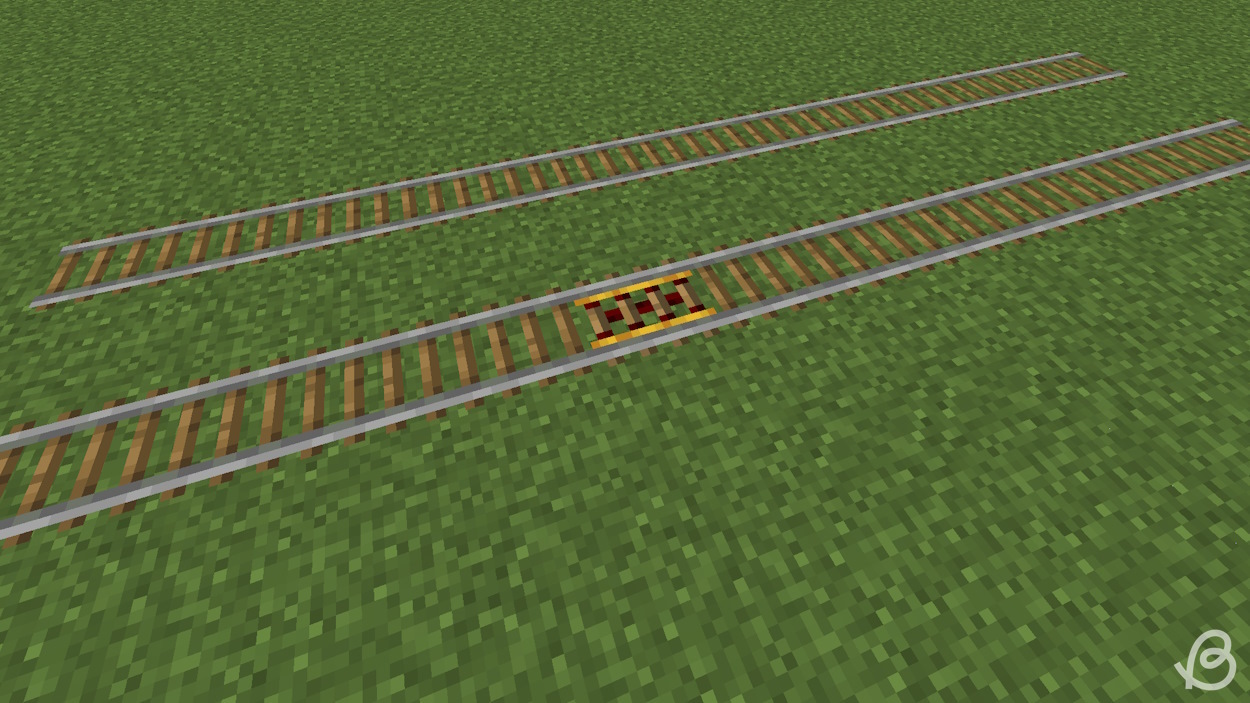 Two rails tracks side by side one has a powered rail and the other one does not