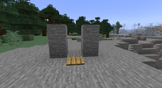 Pressure plate for redstone door in Minecraft