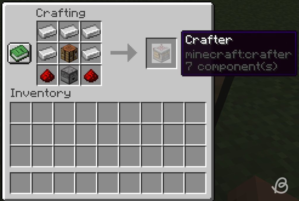 Crafter crafting recipe