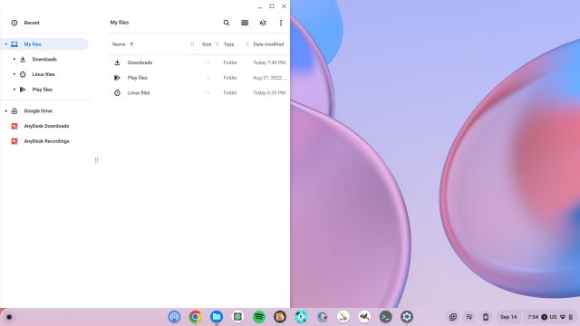 a single window split on left side on chromeos