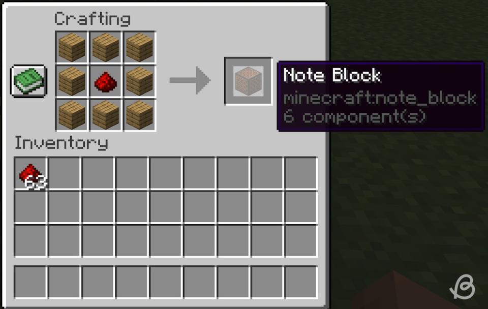 Note block crafting recipe