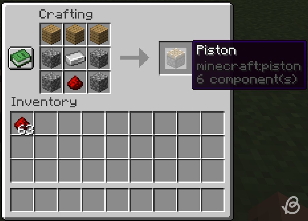 Piston crafting recipe