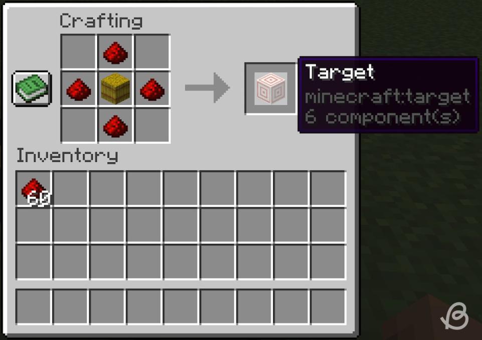 Target block crafting recipe