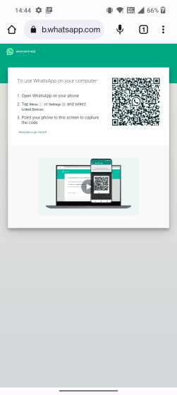 Whatsapp web page
