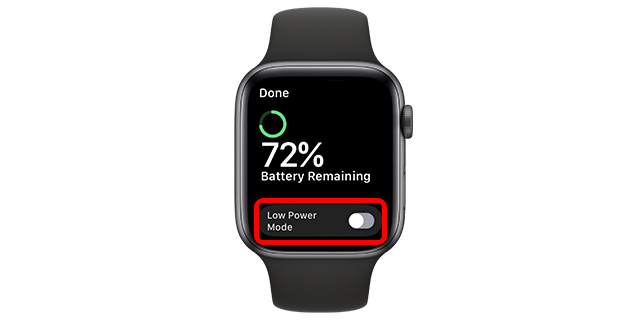 Apple Watch switches to Low Power Mode 1