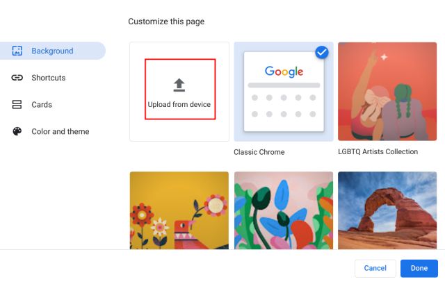 Change the Google Background on Chrome Browser