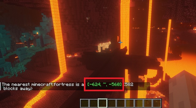 coordinates of the nearest Nether fortress