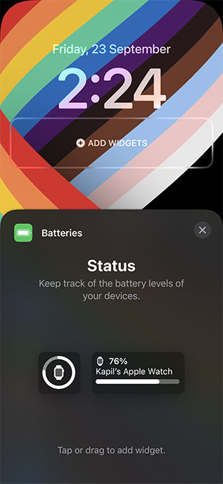 Ios 16 Batterie-Widget-Sperrbildschirm