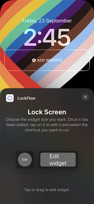 lock flow widget ios 16