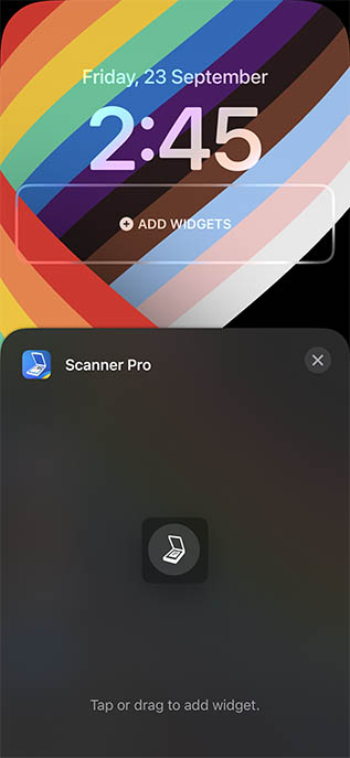 Scanner Pro Sperrbildschirm-Widget