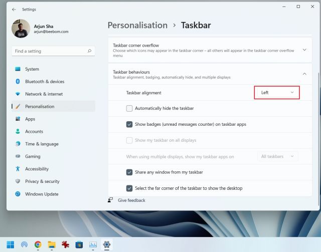 How to Customize the Taskbar in Windows 11 (7 Ways) | Beebom