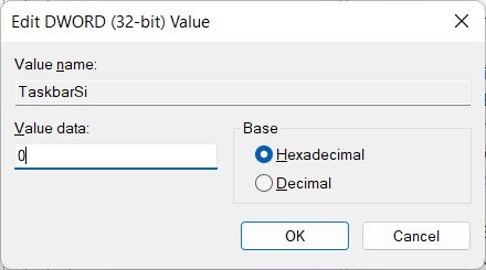 4. Resize Taskbar in Windows 11