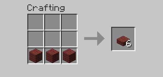 3 planks in the crafting table