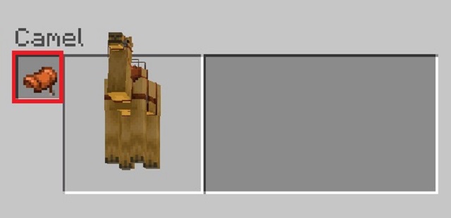 Camel inventory in Minecraft