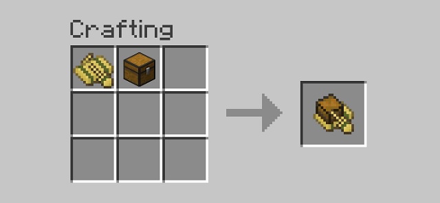 Raft crafting recipe with a chest