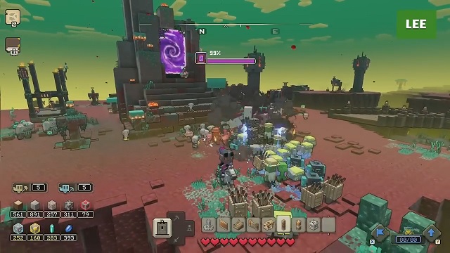 Chiến đấu với Mob Nether trong Minecraft Legends