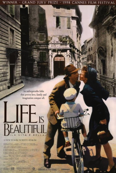 The official poster of "Life is Beautiful".