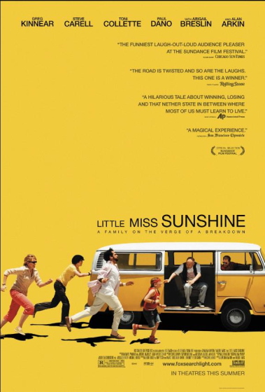 The official poster of the inspirational movie "Little Miss Sunshine".