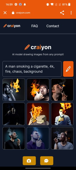 man smoking text to art ai 