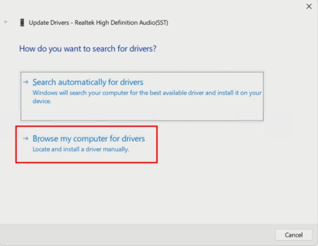 6. Update Audio Driver in Windows 11