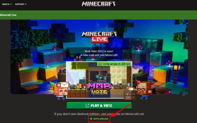 Minecraft Mob Vote 2022 Times and Choices