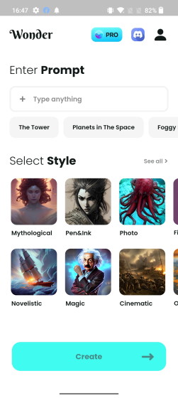 home page wonder ai