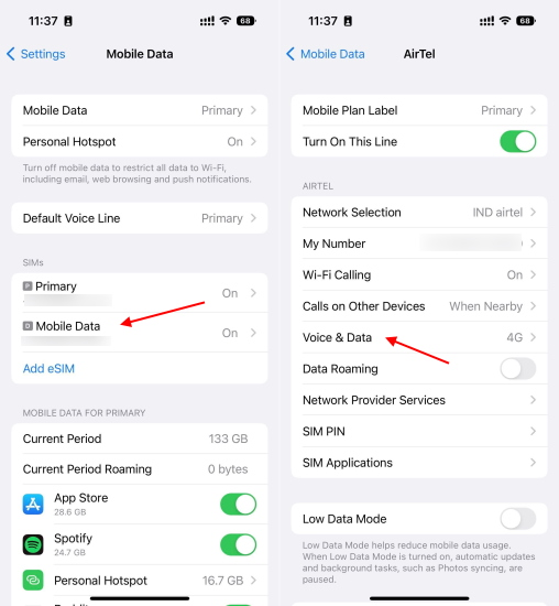 Activate Jio 5G on iPhones