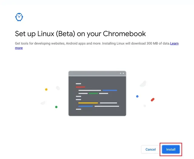 Chromebook に Linux をセットアップする