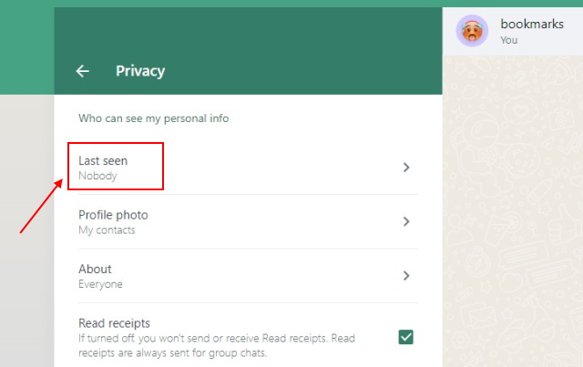 last seen optin in whatsapp web setting