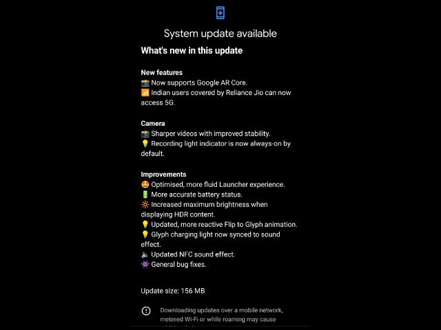 Nothing OS 1.1.6 Update changelog