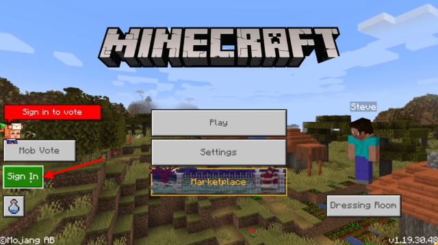 sign into minecraft bedrock