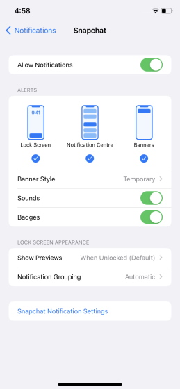 إشعارات سناب شات لا تعمل : 9 طرق لإصلاحها snapchat يسمح للإخطارات بإصلاح مشكلة عدم العمل