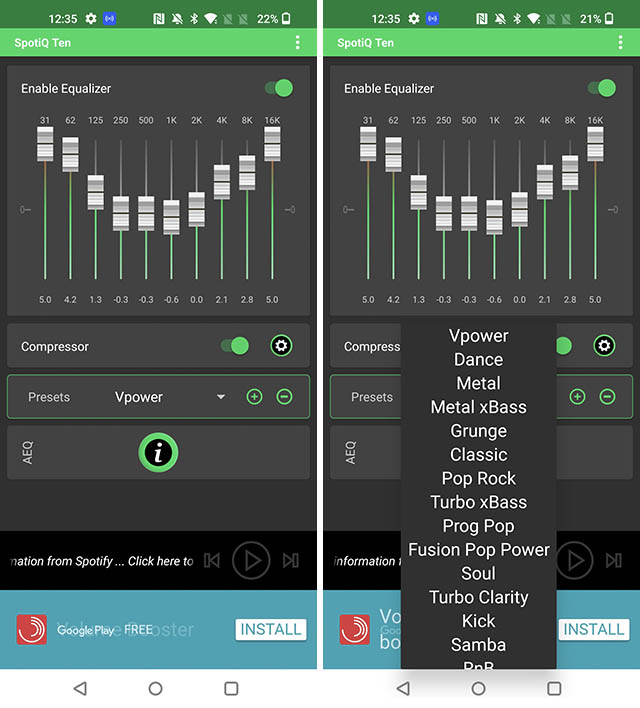 spotify equalizer android 2017