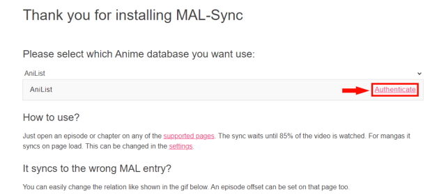 MyAnimeList Sync