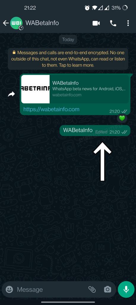 whatsapp edit message label