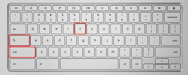 keyboard shortcut to disable the touchscreen on a chromebook