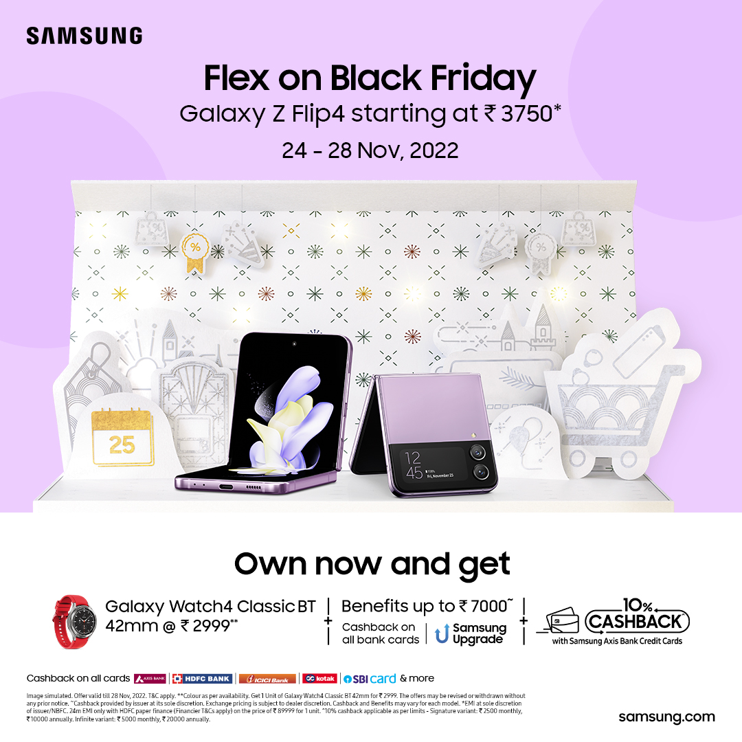 Samsung Black Friday Sale Offers on Samsung Galaxy Z Flip 4, Galaxy
