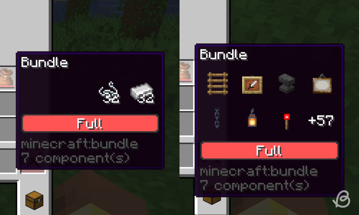 Bundles being full of stackable to 64 items