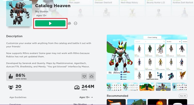 Katalog Heaven Experience Auf Roblox