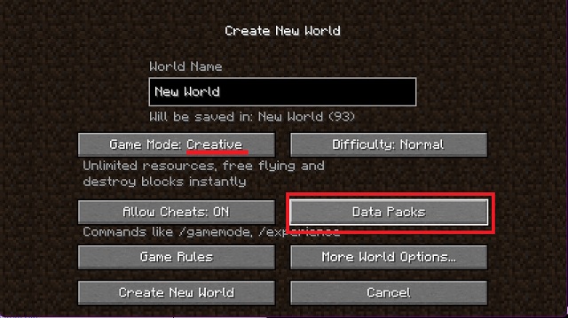 Datapacks in Minecraft Snapshot